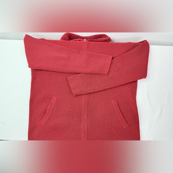 Chico’s Design Red Zipper Front Sweater Pockets Size Large - Picture 7 of 9